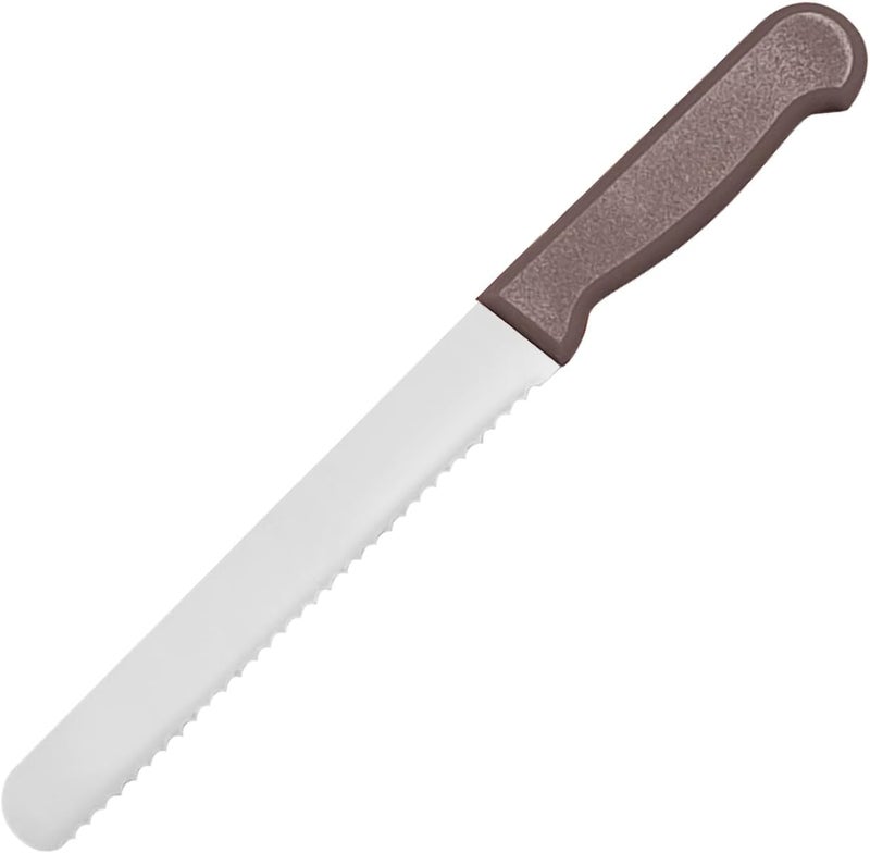 Kitchen Master 8 Inch Stainless Steel Serrated Bread Knife (Brown) | Professional Slicer, KMK034 - Image 1
